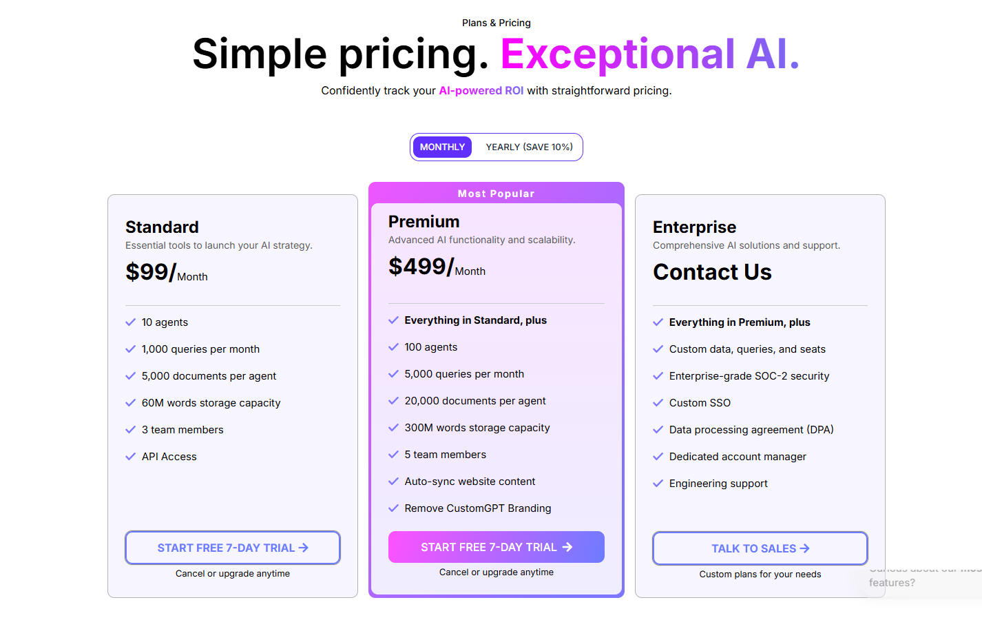CustomGPT.ai pricing