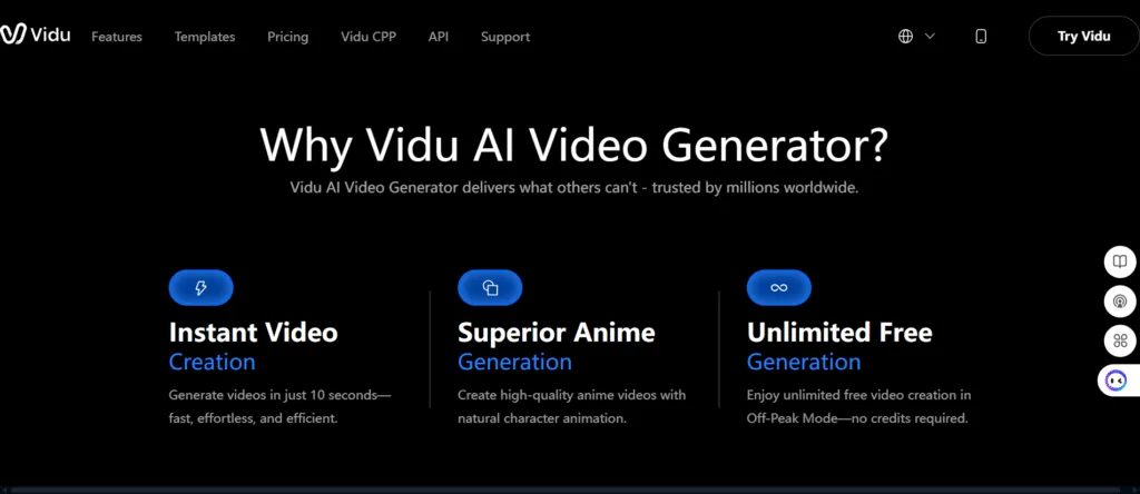 Vidu AI video generator