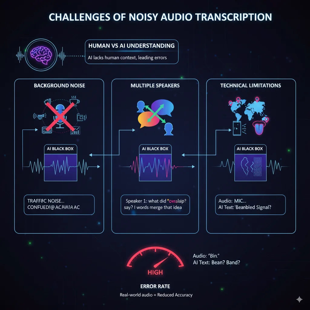 Challenges of Noisy Audio Transcription