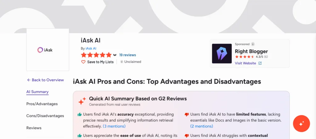 Real User Reviews of iAsk AI